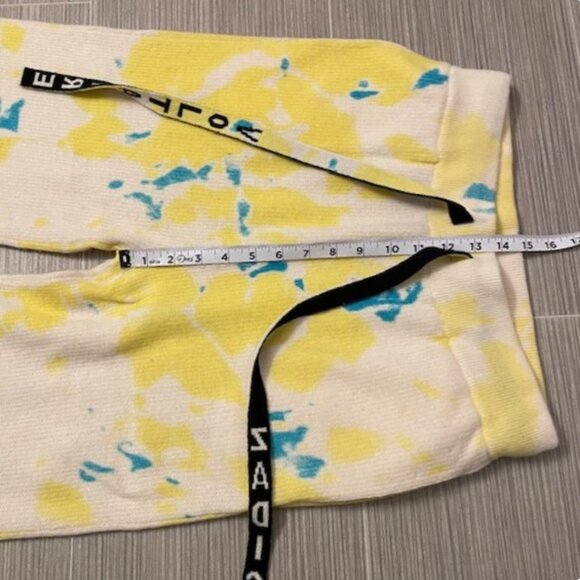 NWT Zadig & Voltaire Tie Dye Steevy Cashmere Pants Joggers Yellow Blue Medium - Picture 14 of 16